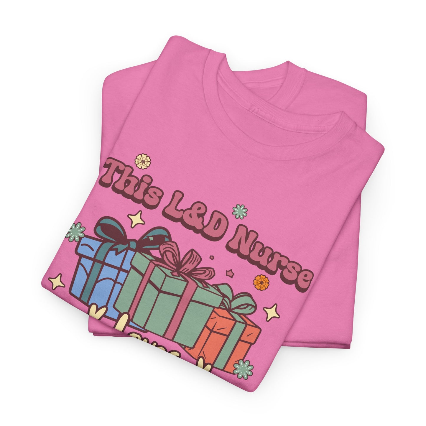 L&D Nurse Loves Holiday Spirit Groovy Gifts T-shirt