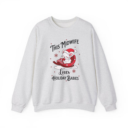 Midwife Loves Holiday Babies Sleigh Sweatshirt