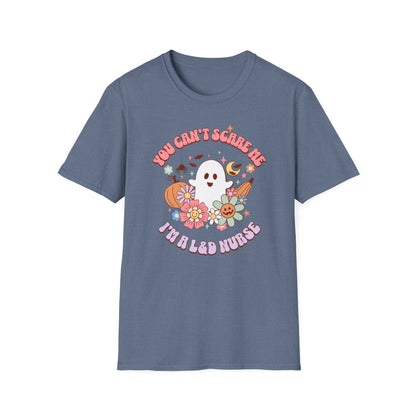 L&D Nurse Halloween T-Shirt Can't Scare Me Groovy Ghost