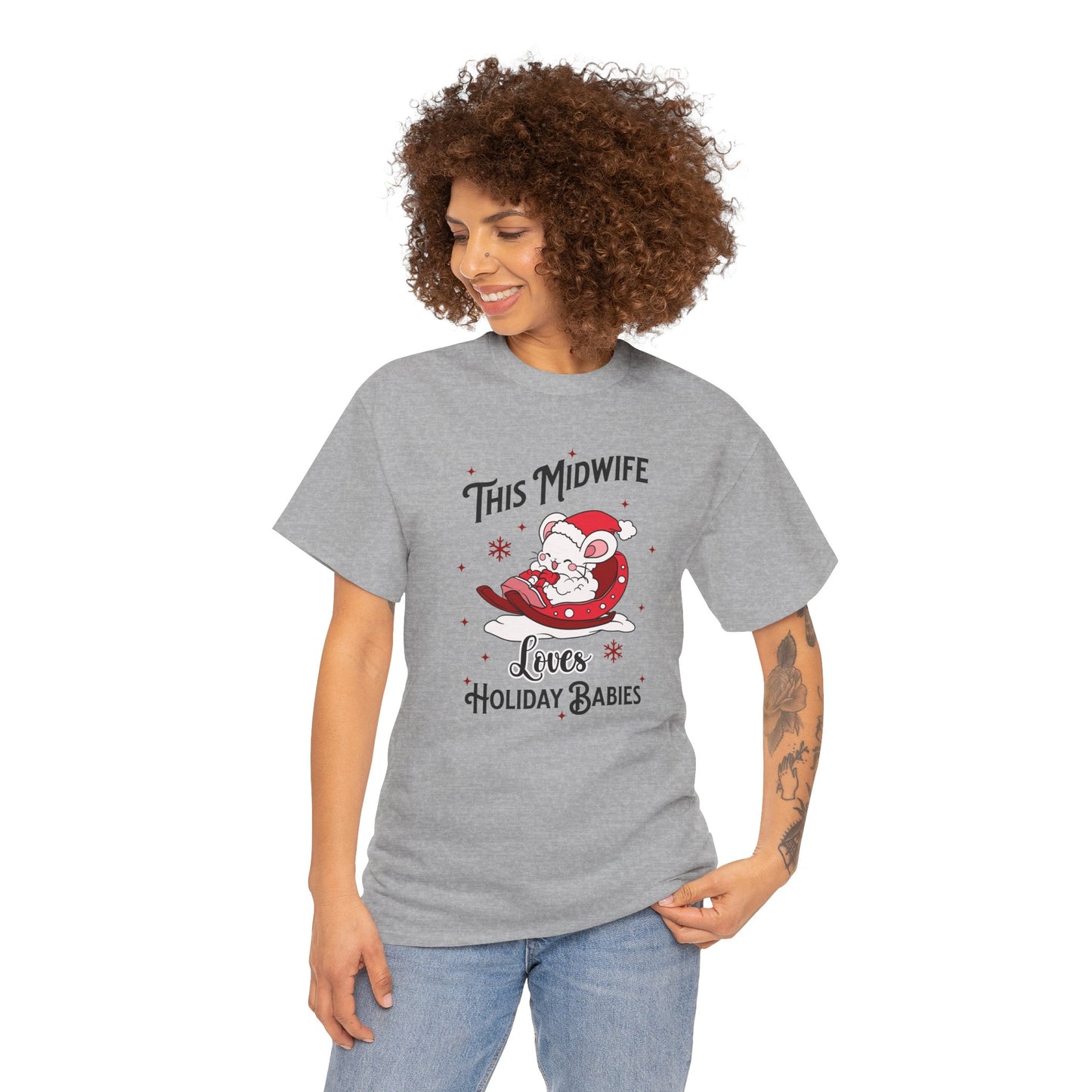 Midwife Loves Holiday Babies Sleigh T-shirt