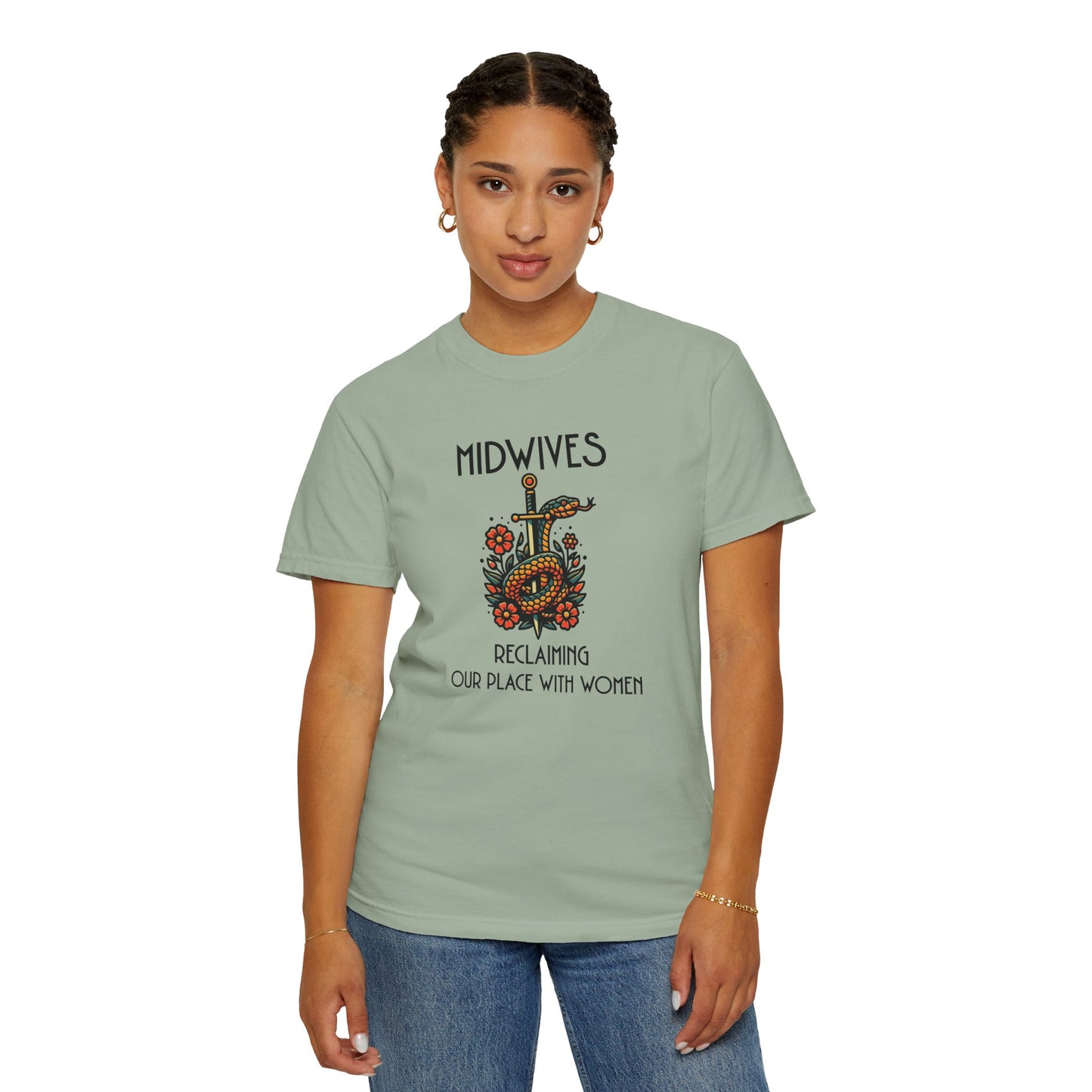 Reclaiming Our Place With Women Healing Snake Midwife T-shirt