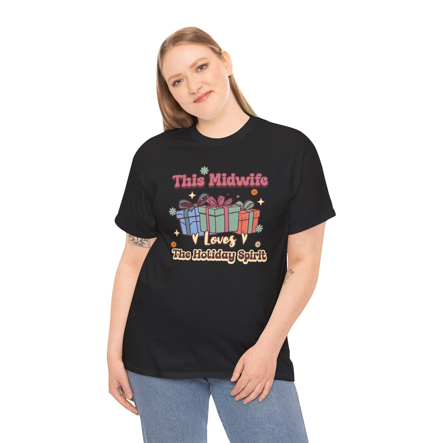 Midwife Loves Holiday Spirit Groovy Gifts T-shirt