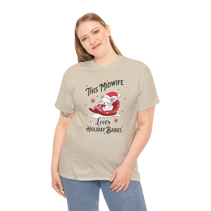 Midwife Loves Holiday Babies Sleigh T-shirt