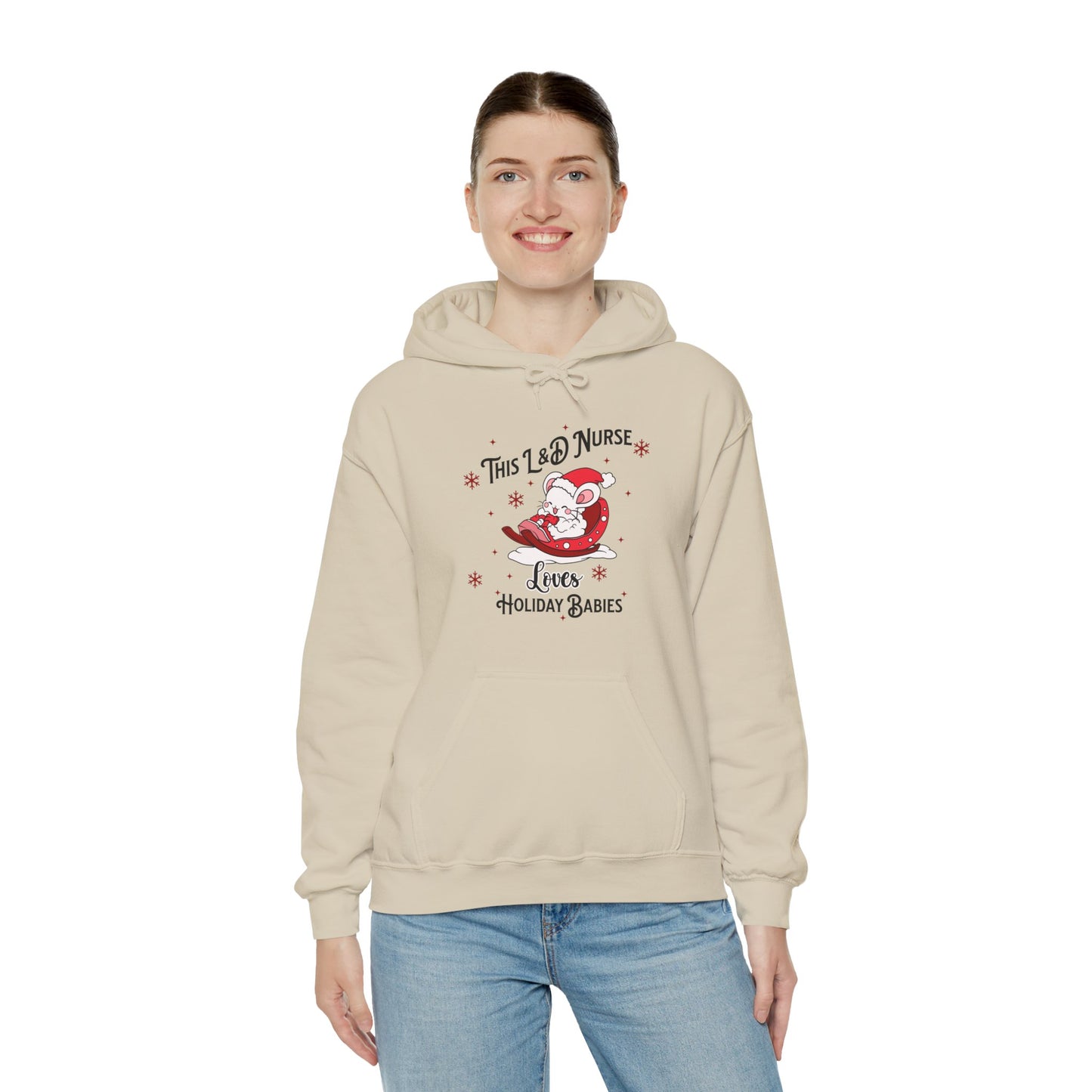 L&D Nurse Loves Holiday Babies Sleigh / Hoodie Sweatshirt