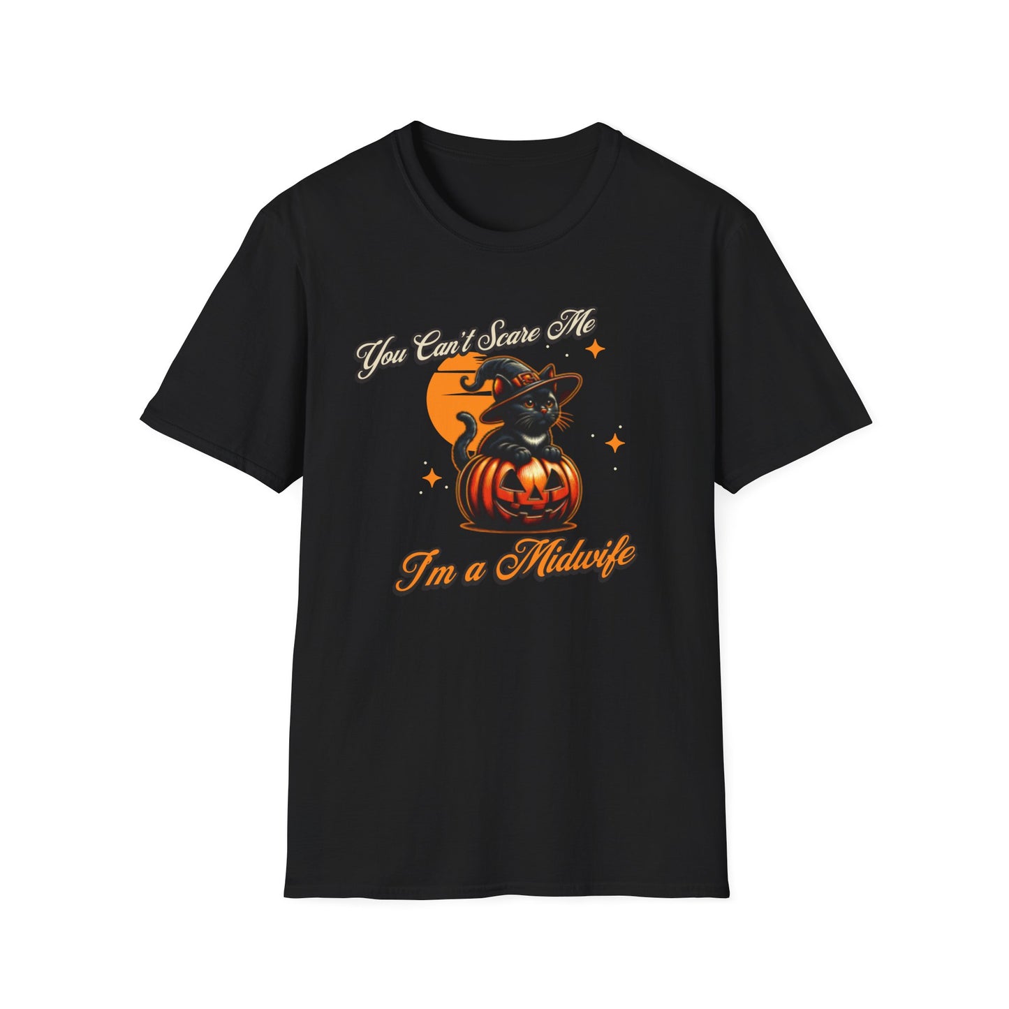 Midwife Halloween T-Shirt Can't Scare Me Kitten