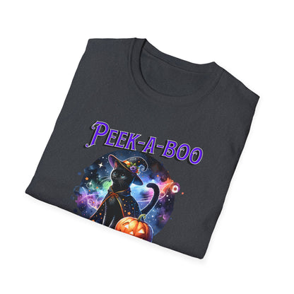 Halloween Birth T-Shirt Peek a Boo Babies Halloween Cat