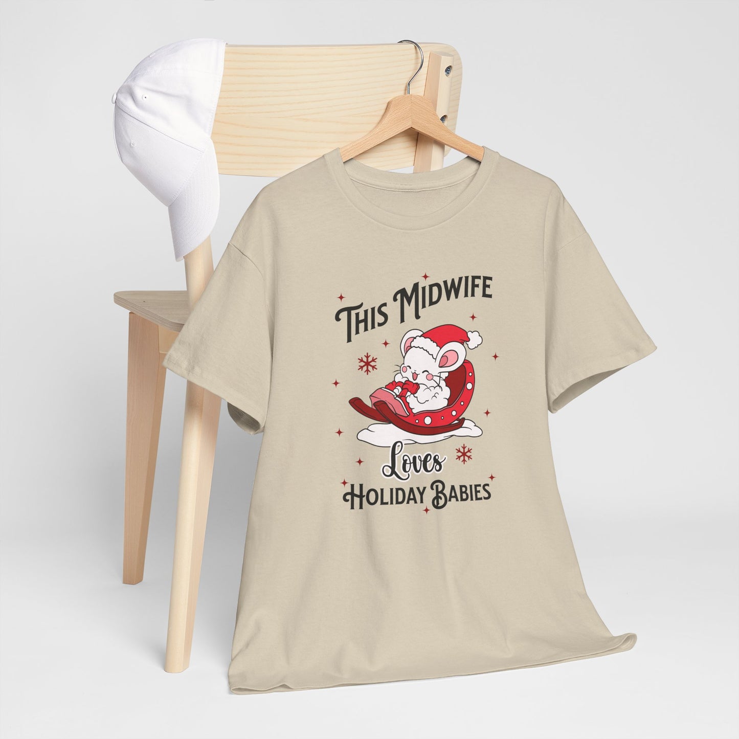 Midwife Loves Holiday Babies Sleigh T-shirt