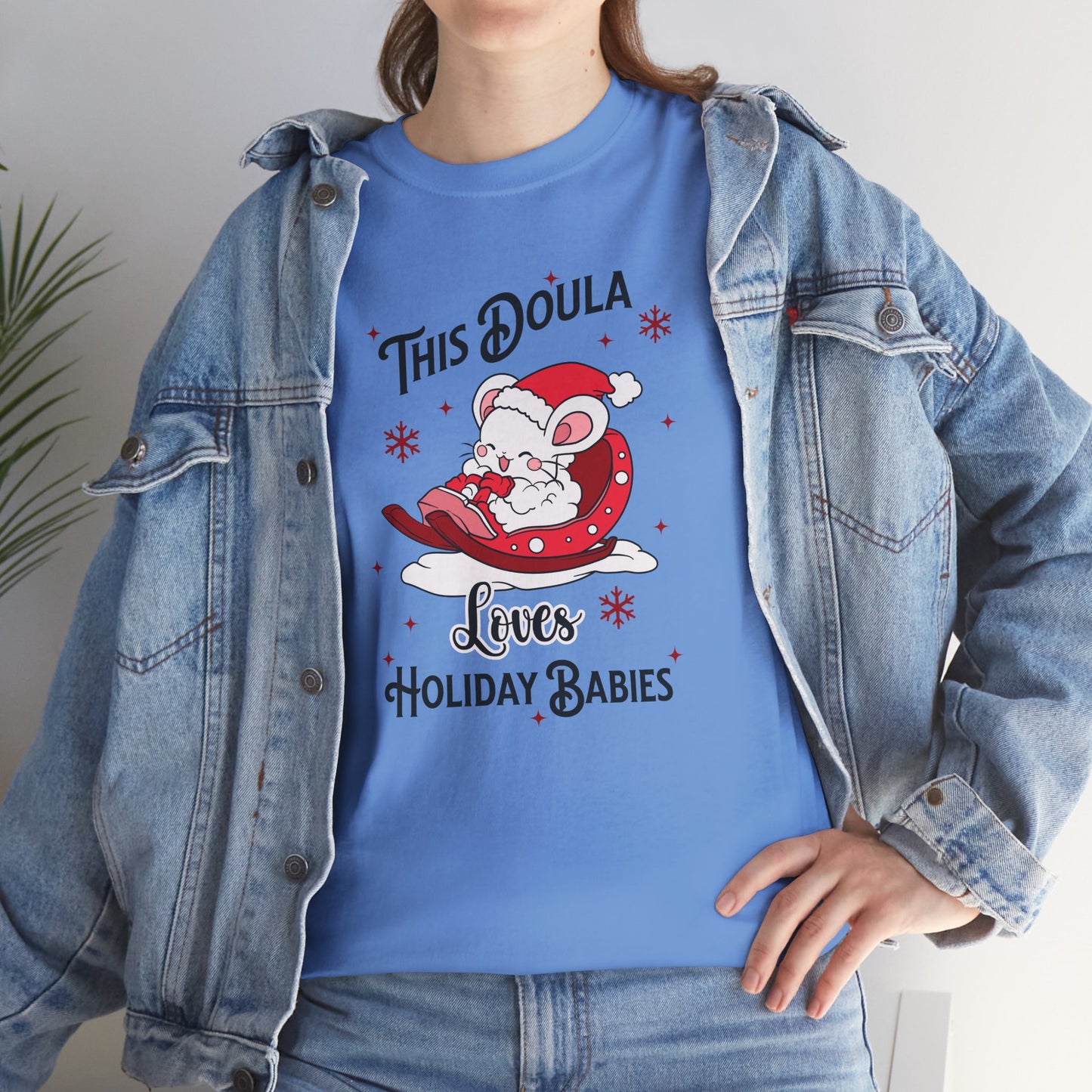 Doula Loves Holiday Babies Sleigh T-shirt