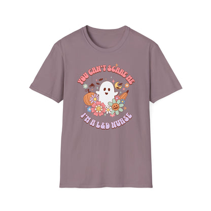 L&D Nurse Halloween T-Shirt Can't Scare Me Groovy Ghost