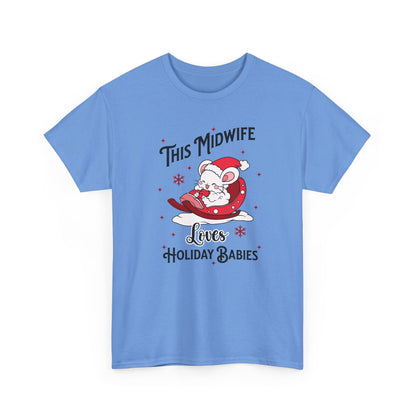 Midwife Loves Holiday Babies Sleigh T-shirt