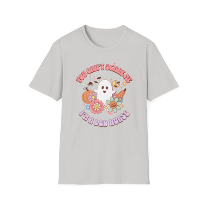 L&D Nurse Halloween T-Shirt Can't Scare Me Groovy Ghost