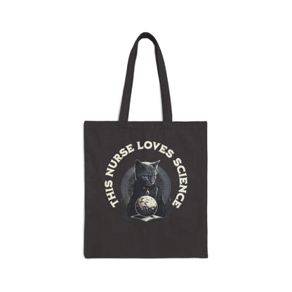 This Nurse Loves Science Cat Tote Bag