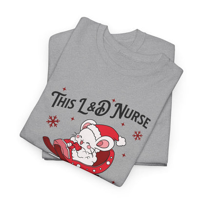 L&D Nurse Loves Holiday Babies Sleigh T-shirt