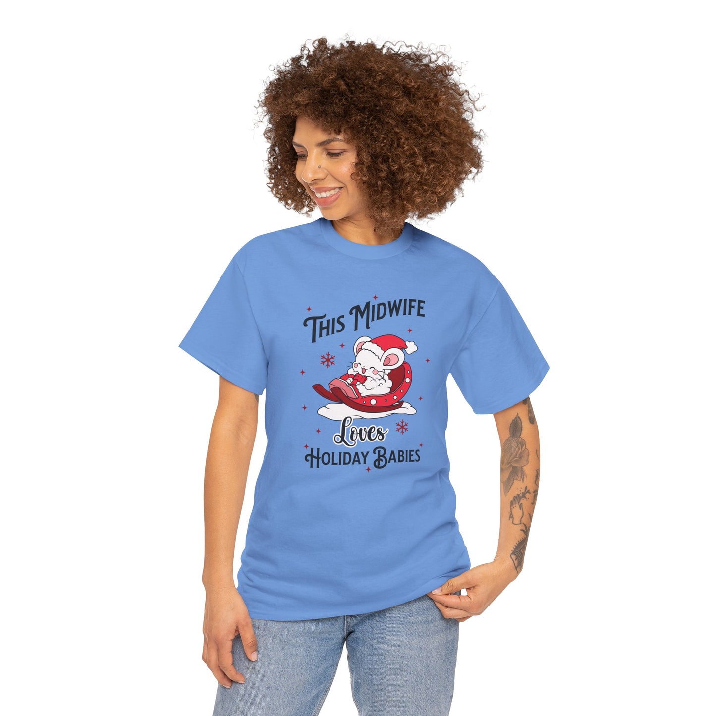 Midwife Loves Holiday Babies Sleigh T-shirt