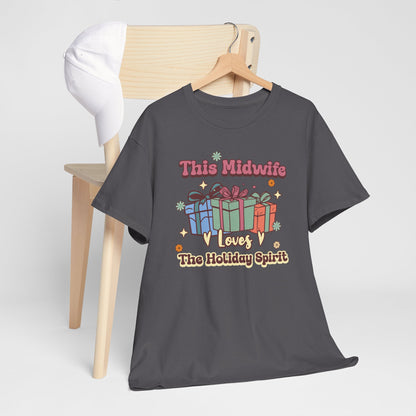 Midwife Loves Holiday Spirit Groovy Gifts T-shirt