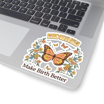 Midwives Make Birth Better Butterfly Midwife Sticker