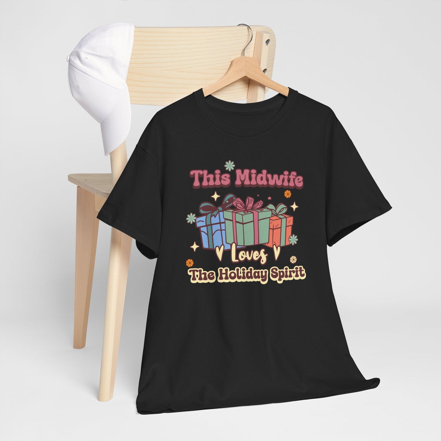 Midwife Loves Holiday Spirit Groovy Gifts T-shirt