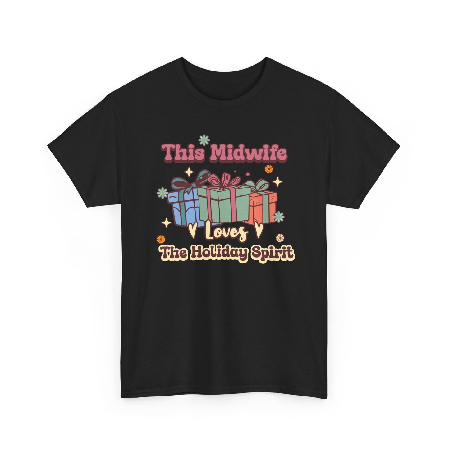 Midwife Loves Holiday Spirit Groovy Gifts T-shirt