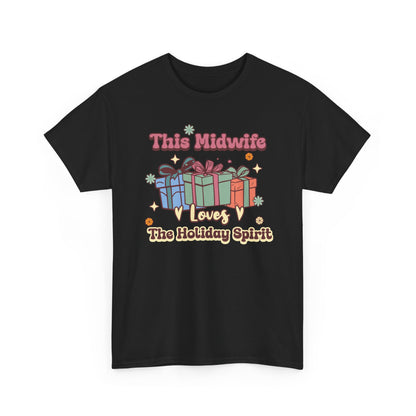 Midwife Loves Holiday Spirit Groovy Gifts T-shirt