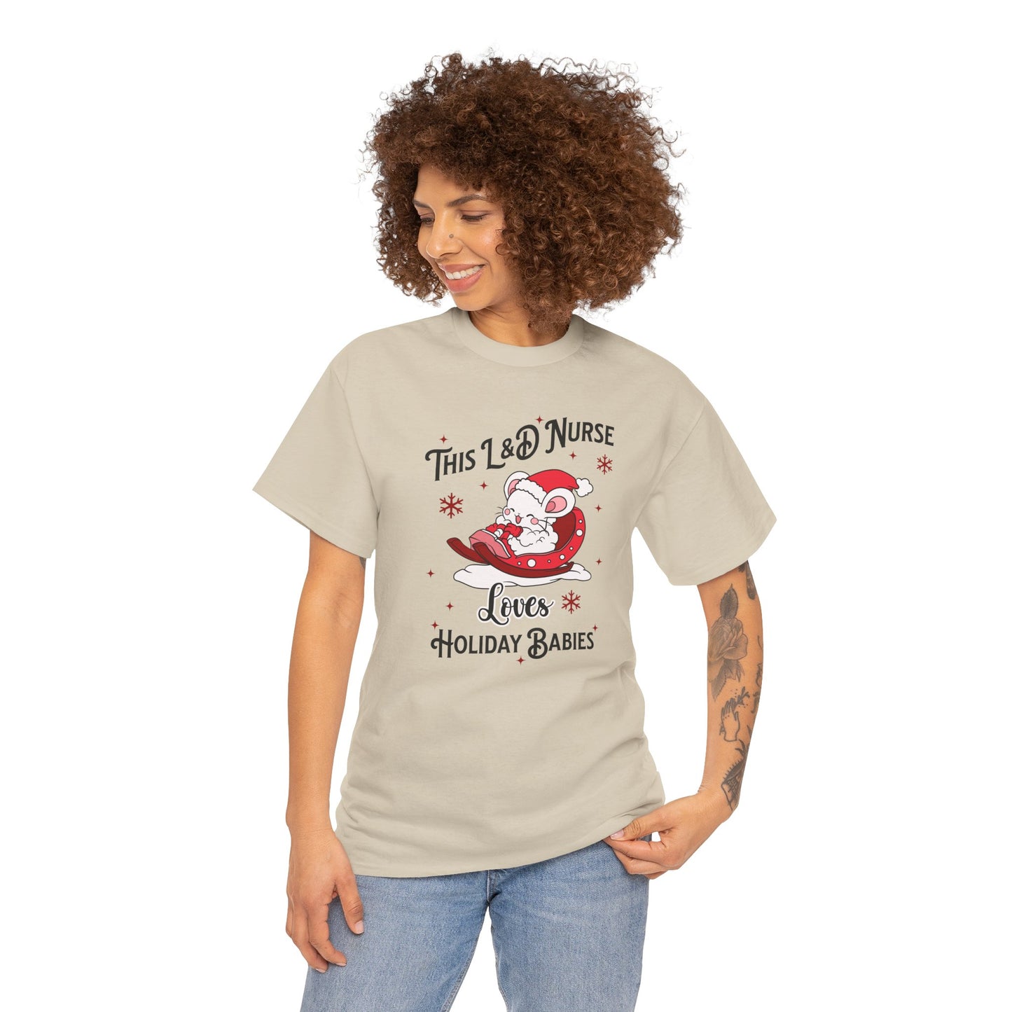 L&D Nurse Loves Holiday Babies Sleigh T-shirt