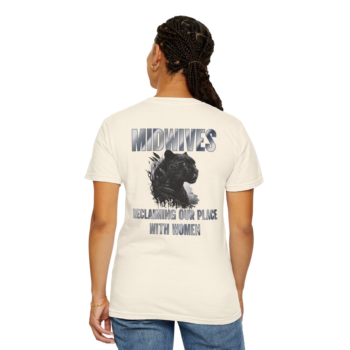 Reclaiming Our Place With Women Panther Midwife T-shirt with Logo