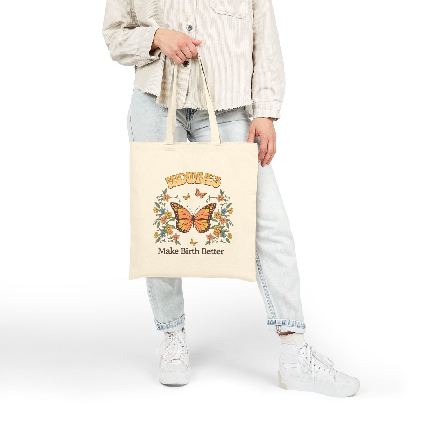Midwives Make Birth Better Butterfly Tote Bag