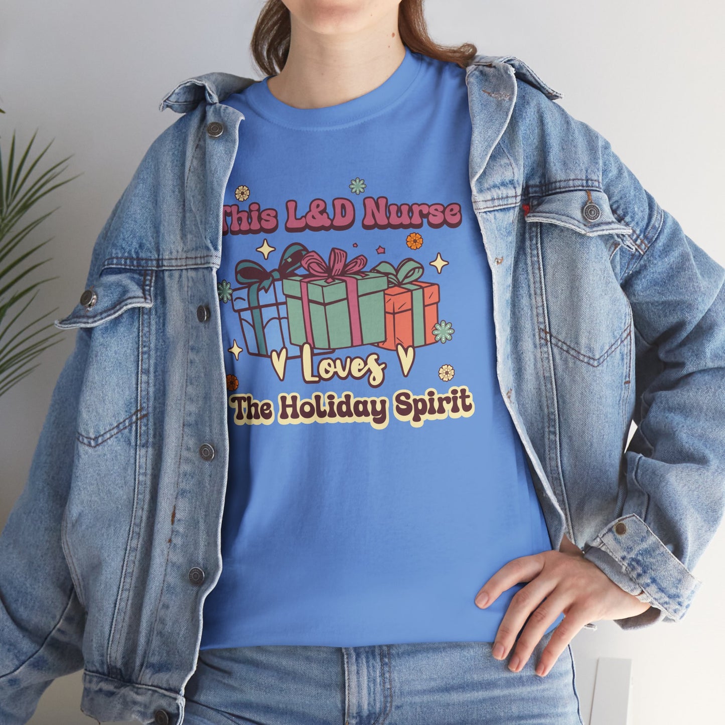 L&D Nurse Loves Holiday Spirit Groovy Gifts T-shirt