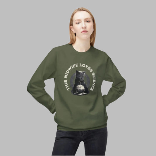 This Midwife Loves Science Cat Sweatshirt