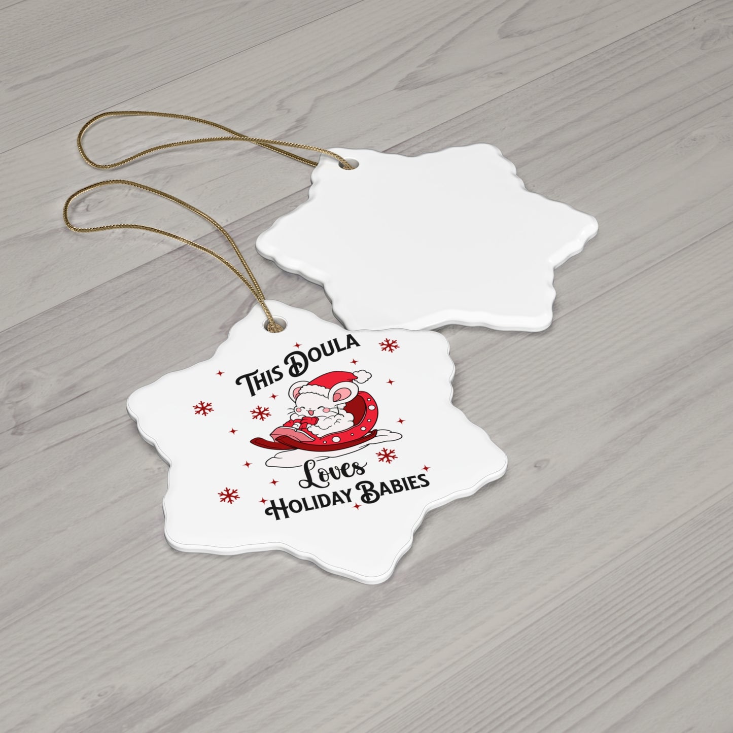 Doula Loves Holiday Babies Sleigh Ornament