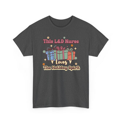 L&D Nurse Loves Holiday Spirit Groovy Gifts T-shirt