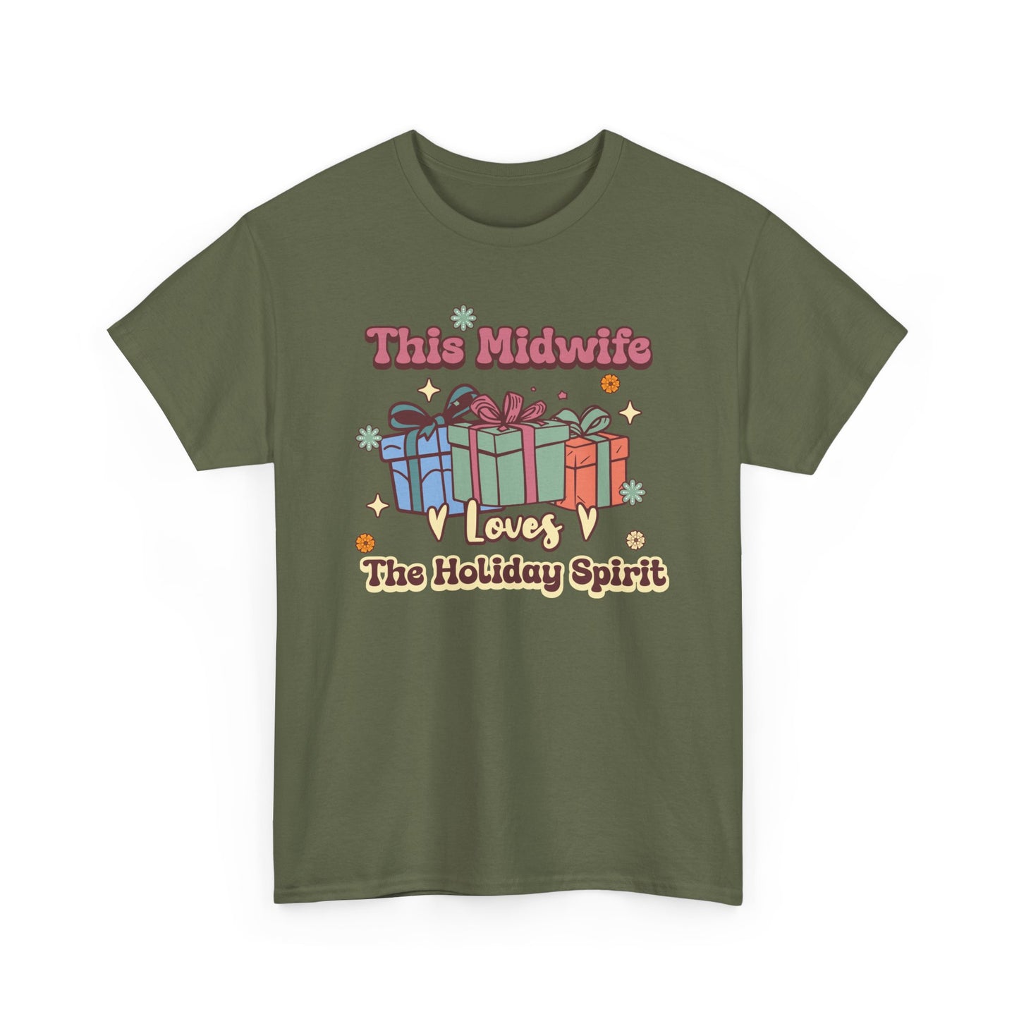 Midwife Loves Holiday Spirit Groovy Gifts T-shirt