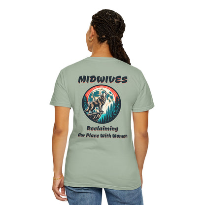 Reclaiming Our Place With Women Wolf Midwife T-shirt with Logo