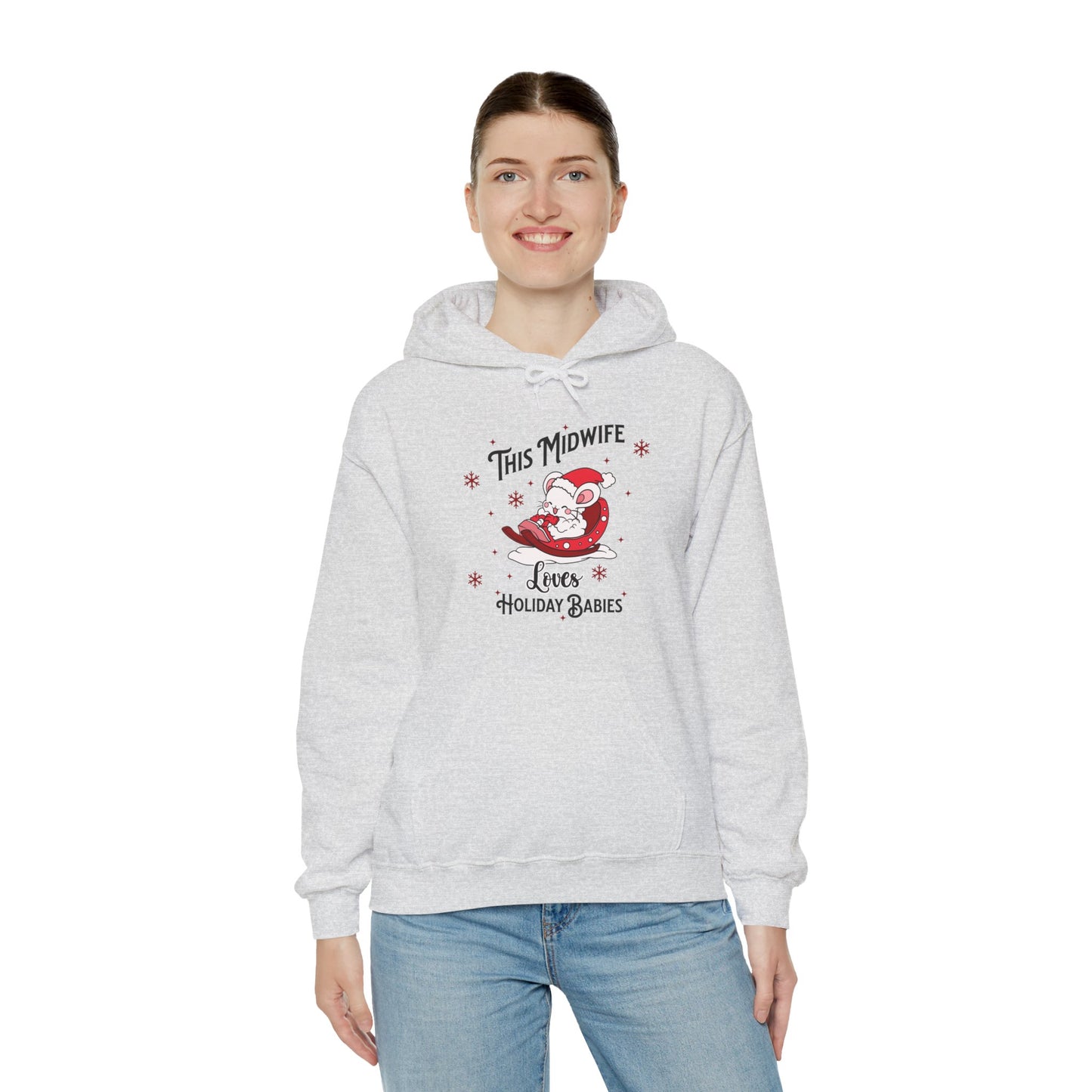 Midwife Loves Holiday Babies Sleigh / Hoodie Sweatshirt