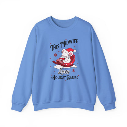 Midwife Loves Holiday Babies Sleigh Sweatshirt