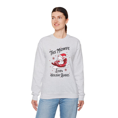 Midwife Loves Holiday Babies Sleigh Sweatshirt