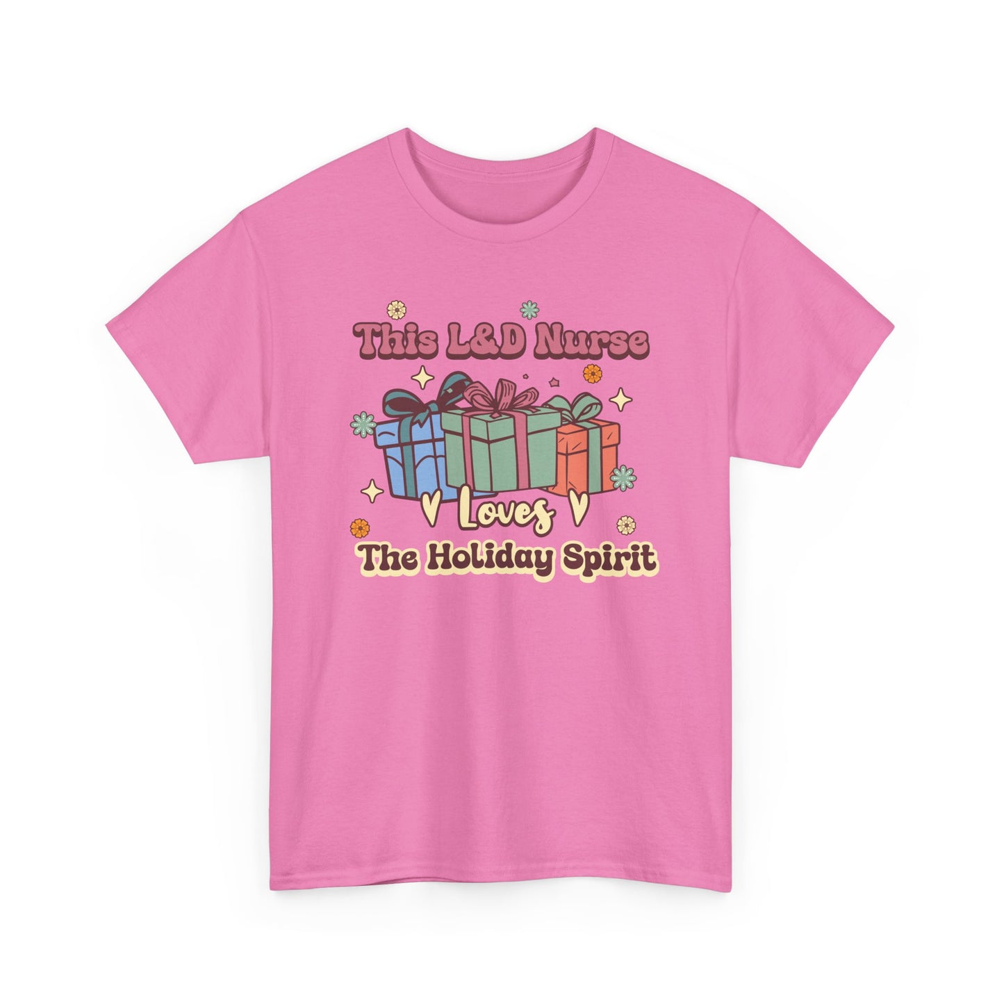 L&D Nurse Loves Holiday Spirit Groovy Gifts T-shirt