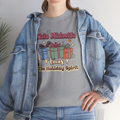 Midwife Loves Holiday Spirit Groovy Gifts T-shirt