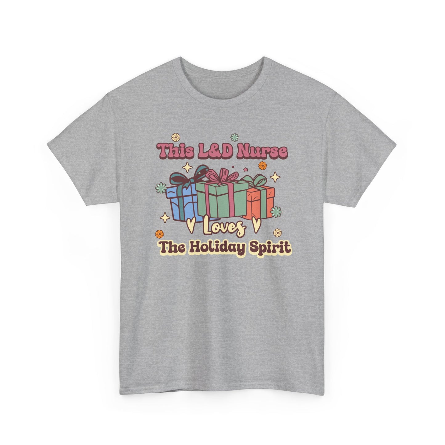 L&D Nurse Loves Holiday Spirit Groovy Gifts T-shirt