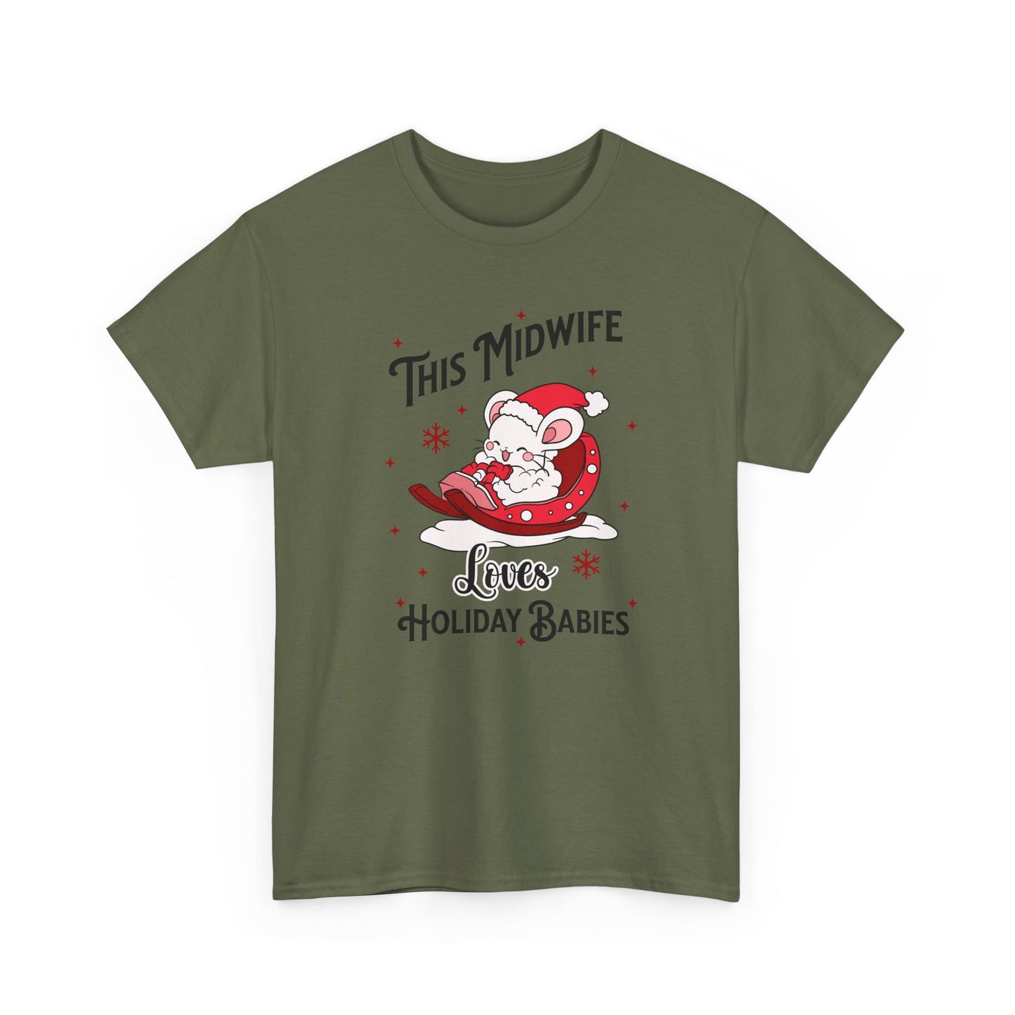 Midwife Loves Holiday Babies Sleigh T-shirt