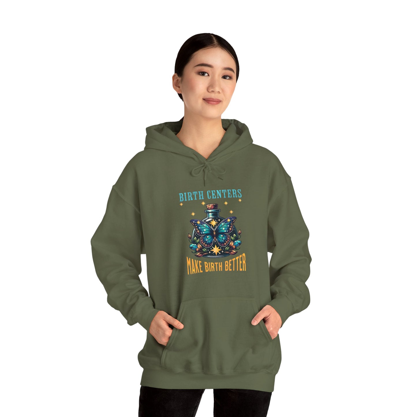 Birth Centers Make Birth Better - Butterfly Hoodie Sweatshirt