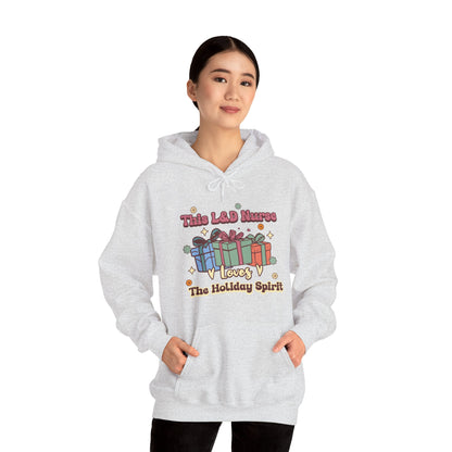 L&D Nurse Loves Holiday Spirit Groovy Gifts Hoodie Sweatshirt