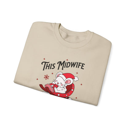 Midwife Loves Holiday Babies Sleigh Sweatshirt