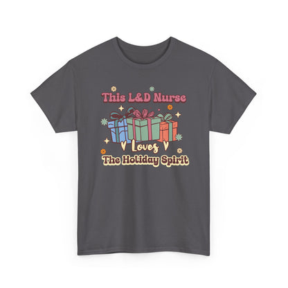 L&D Nurse Loves Holiday Spirit Groovy Gifts T-shirt