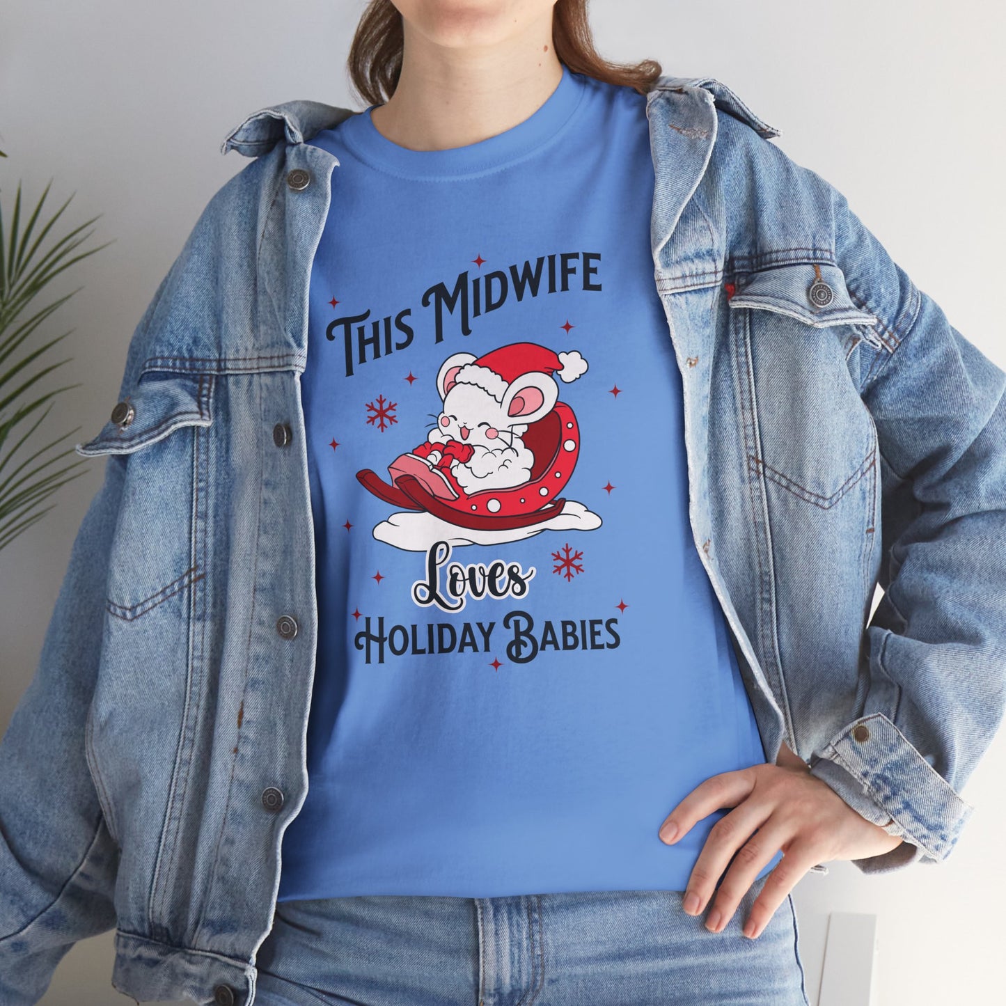 Midwife Loves Holiday Babies Sleigh T-shirt