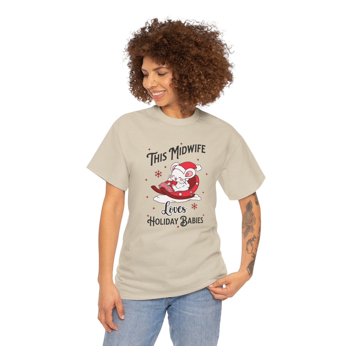 Midwife Loves Holiday Babies Sleigh T-shirt