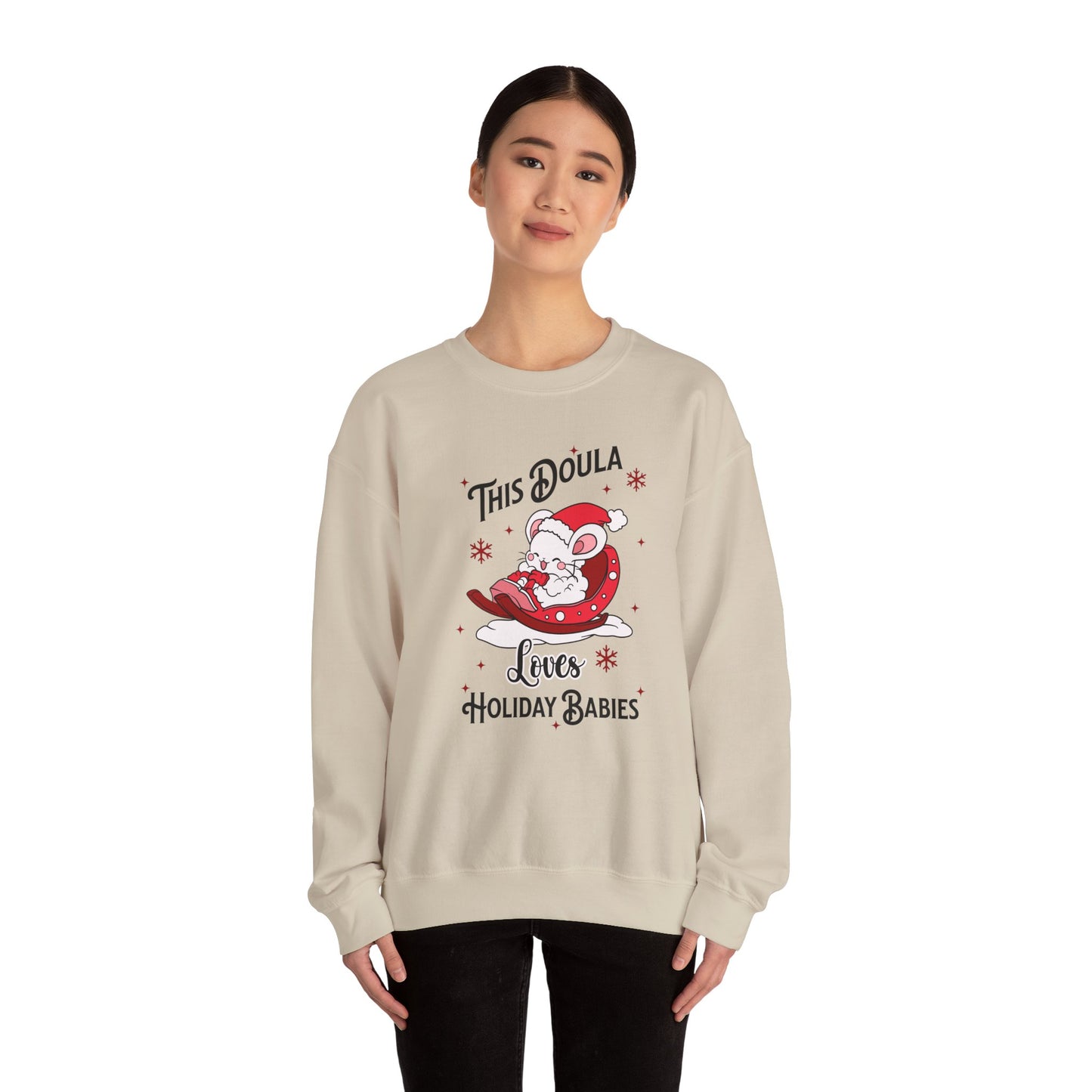 Doula Loves Holiday Babies Sleigh Sweatshirt