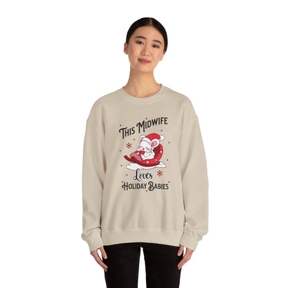 Midwife Loves Holiday Babies Sleigh Sweatshirt