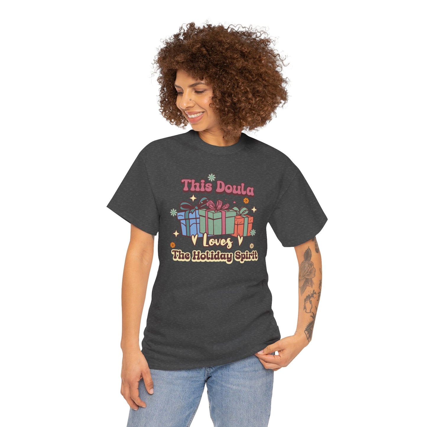 Doula Loves Holiday Spirit Groovy Gifts T-shirt