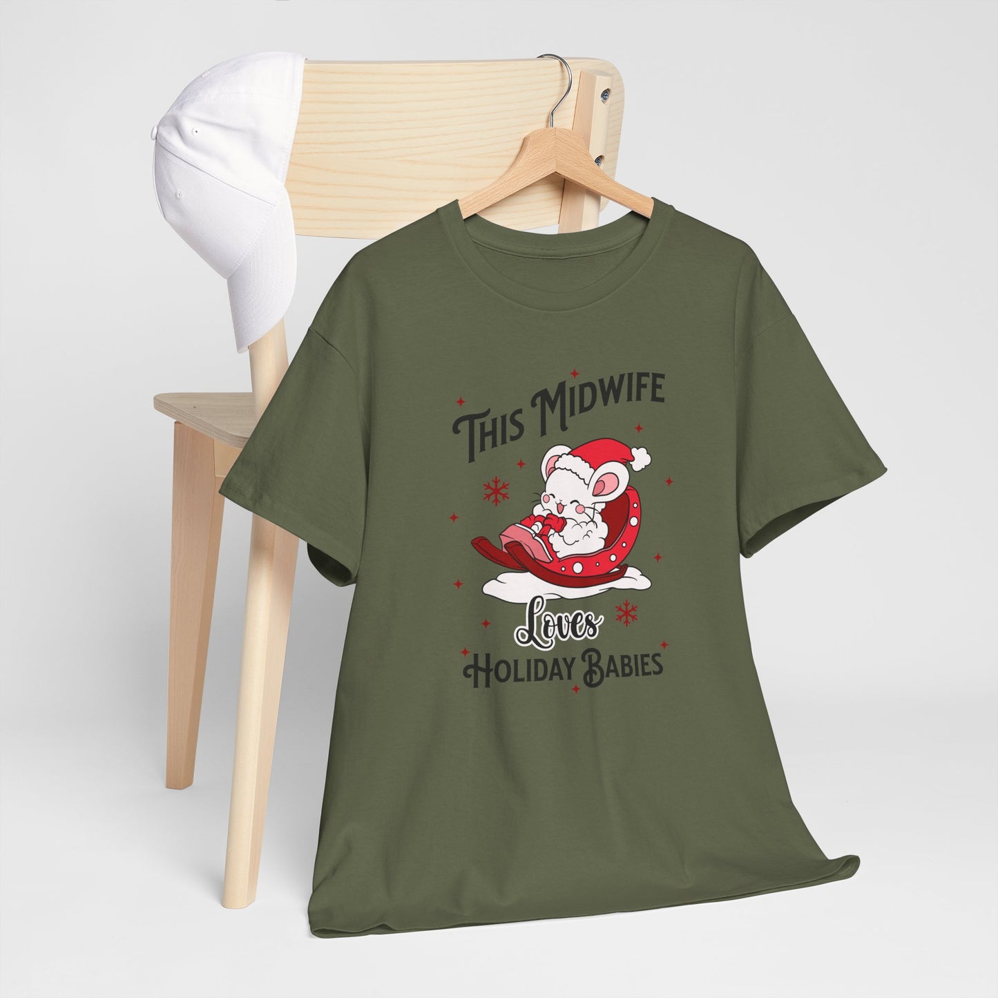 Midwife Loves Holiday Babies Sleigh T-shirt