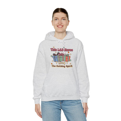 L&D Nurse Loves Holiday Spirit Groovy Gifts Hoodie Sweatshirt